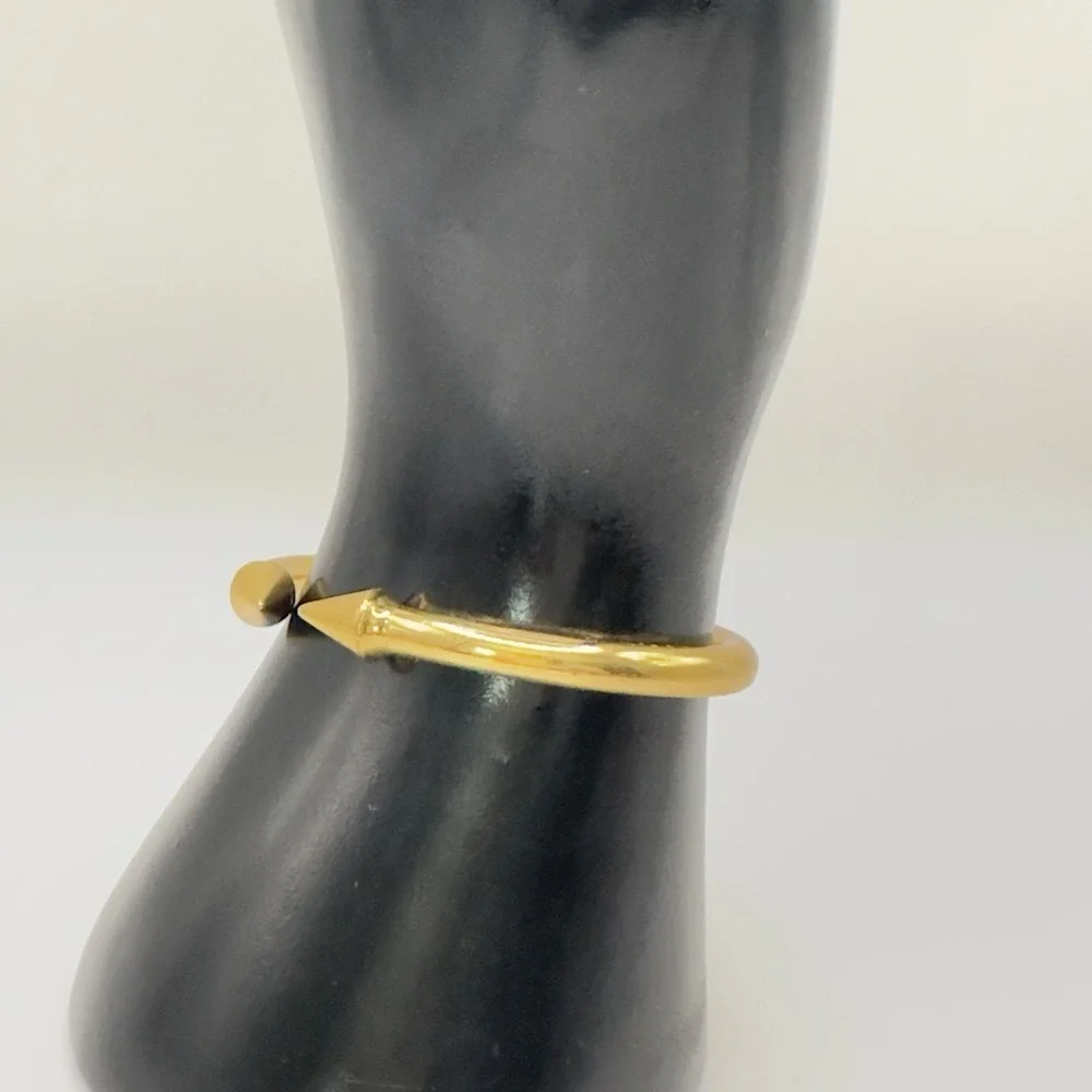 Vita Fede Mini Titan Cuff Bracelet Gold Tone Spike Hinged Bangle Sz S Italy